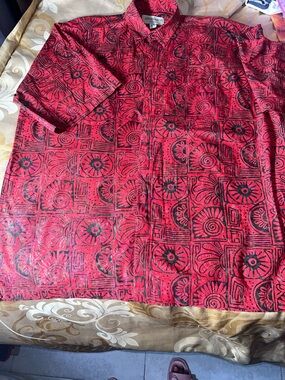 Johari West Men’s Button Down Hawaiian Shirt 3XLT 100%cotton